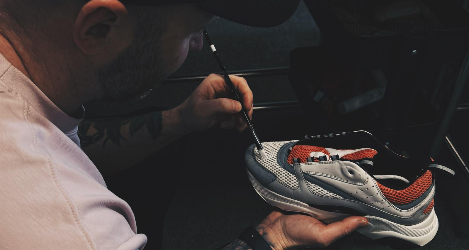 Box Fresh Glasgow footwear and clothing aftercare specialist at work